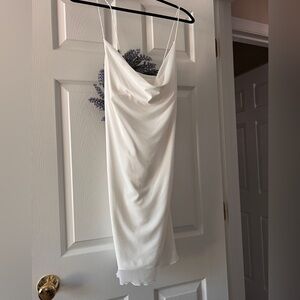 SHEIN Qutie Plus Draped Collar Lettuce Trim Cami Dress (NWOT)